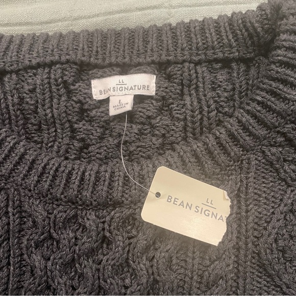 LL Bean NWT fisherman sweater size Large - Picture 2 of 6